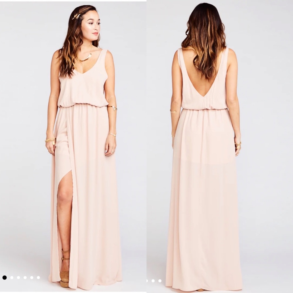 Show Me Your Mumu Kendall Maxi Dress in Dusty Blush Crisp